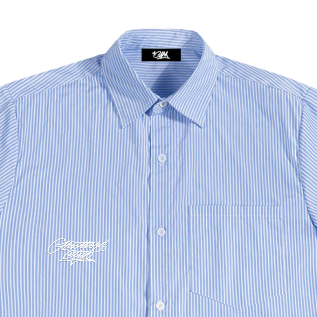 Hustlers Club Stripped Shirt — Blue - Image 3