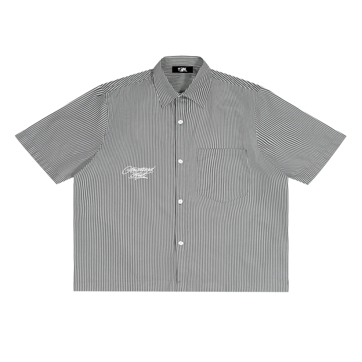 Hustlers Club Stripped Shirt — Gray